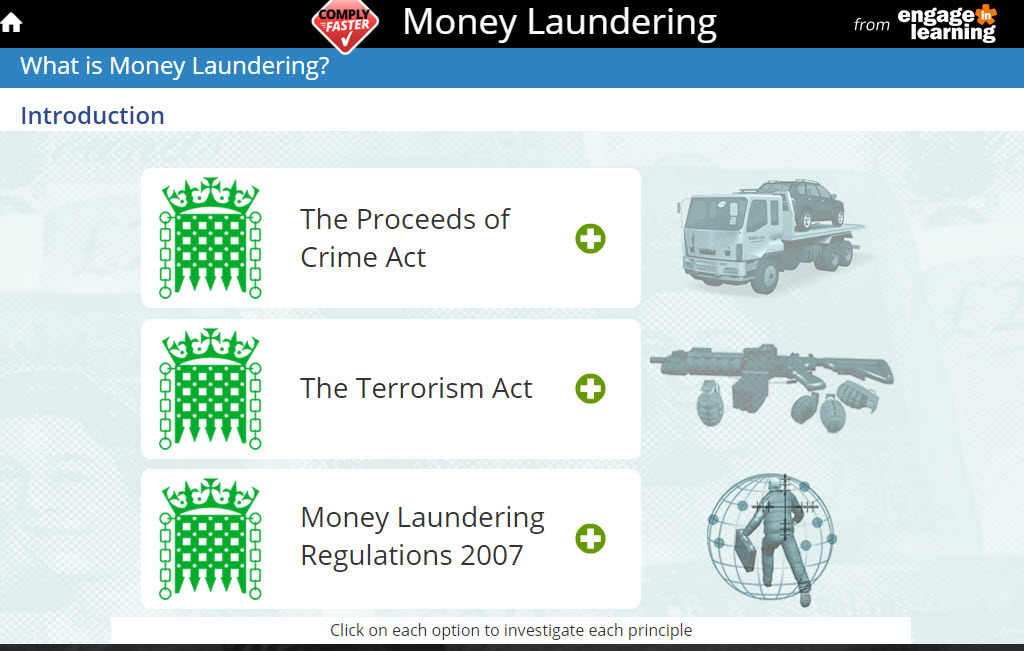 compliance elearning laundering money training