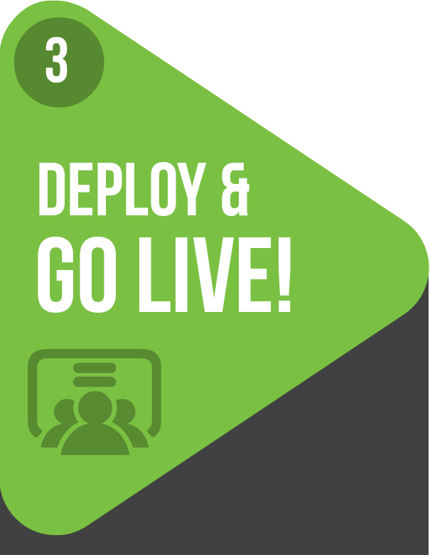step three - go live! send out login details