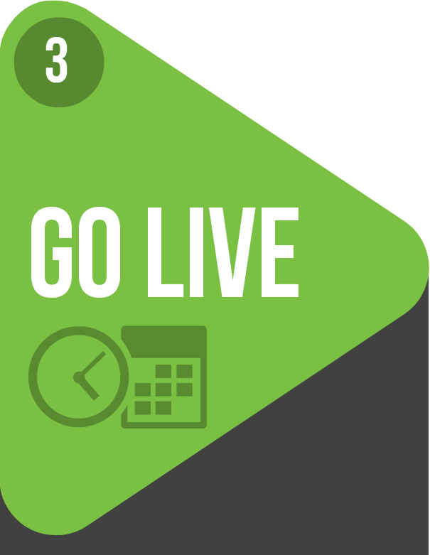 step three - go live! send out login details
